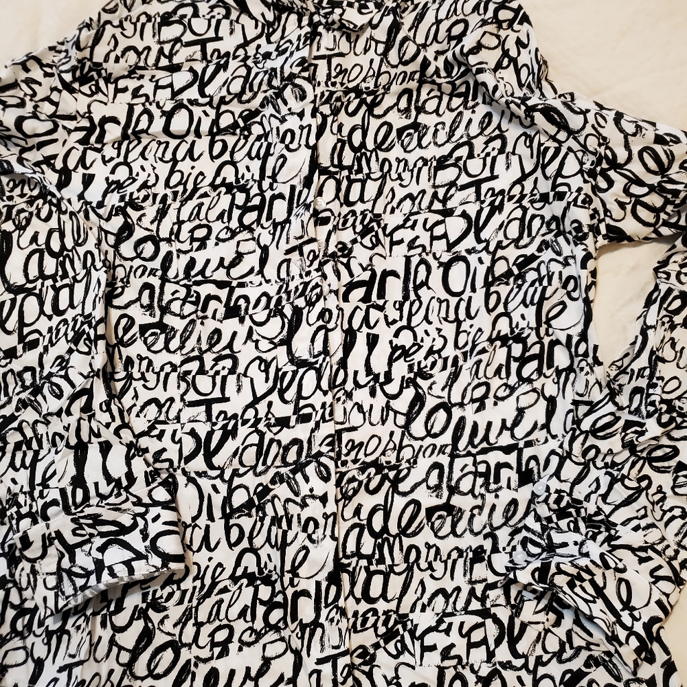 7TH AVE Button Down Shirt Size L